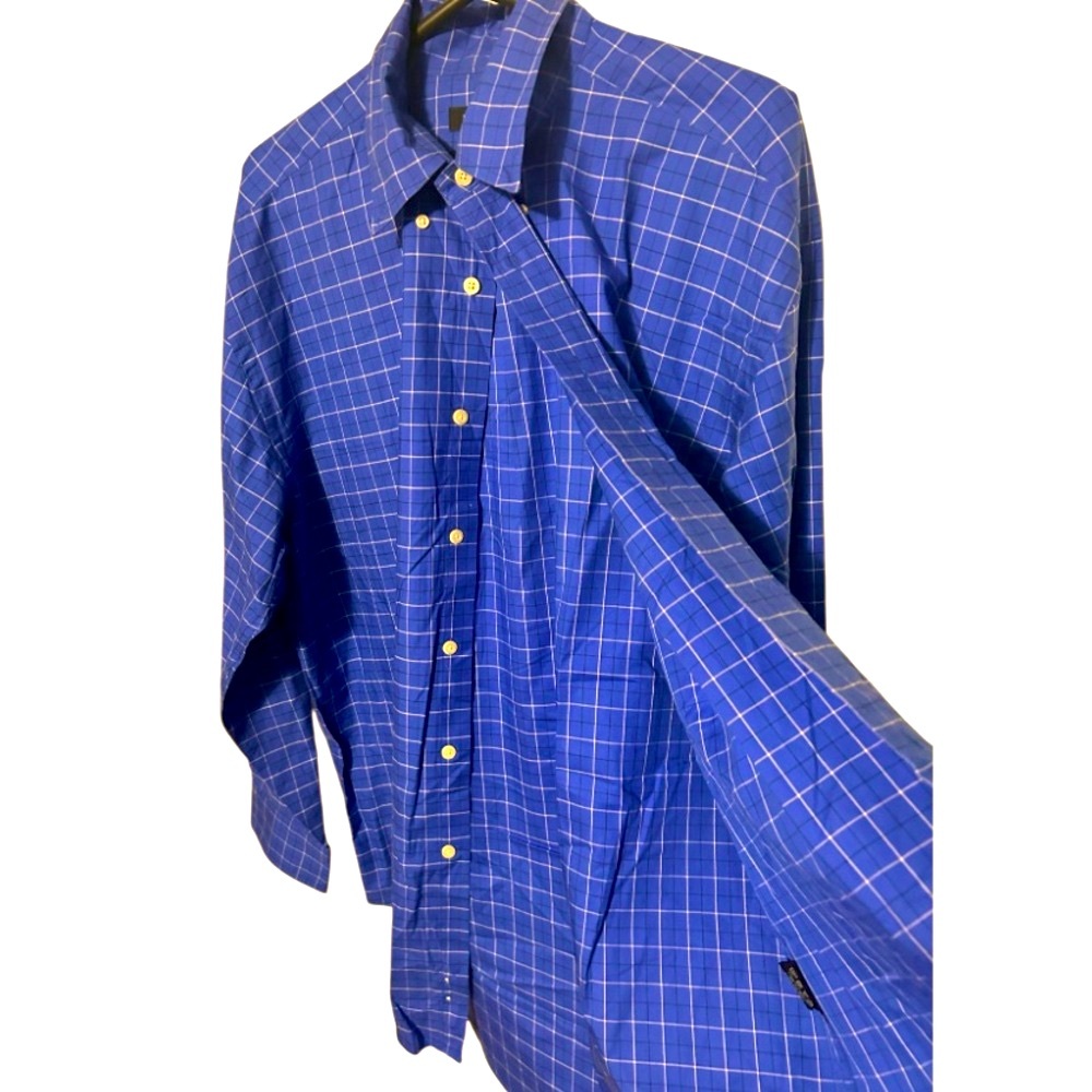 Nautica Window Pane Button Down Men's Shirt large